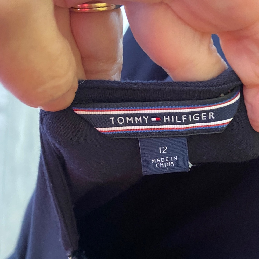 Tommy Hilfiger Elegant Navy Long Sleeve Dress - Picture 2 of 5